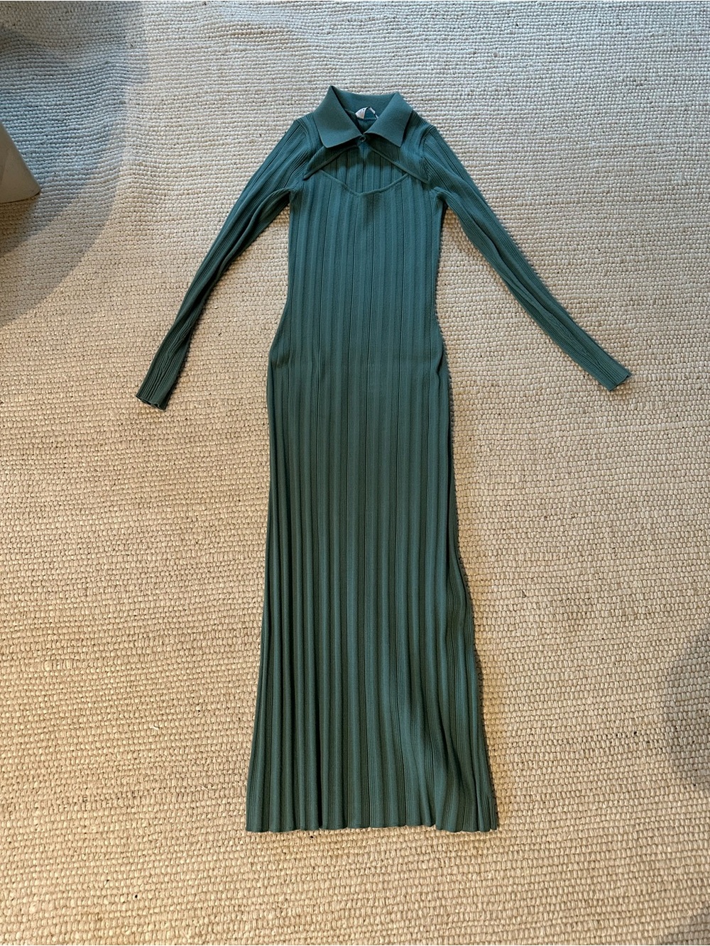 And other stories Long Ribbed Maxi Dress in Teal small